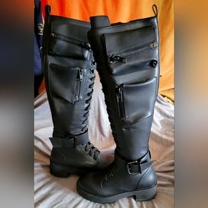 Dolls Kill obsidian pocket combat boots